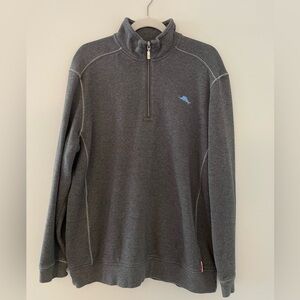 Tommy Bahama Half-Zip Sweater, Sweatshirt, Gray, L